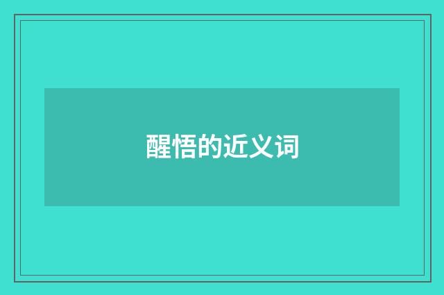 醒悟的近义词