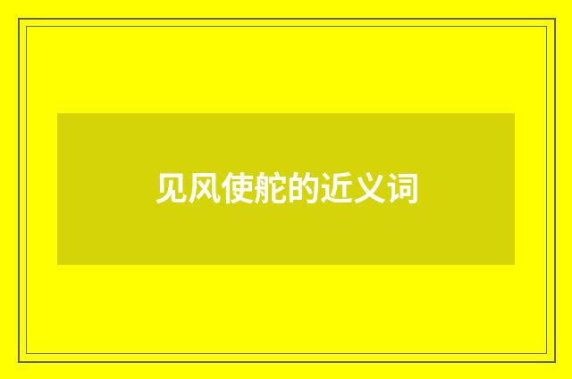 见风使舵的近义词
