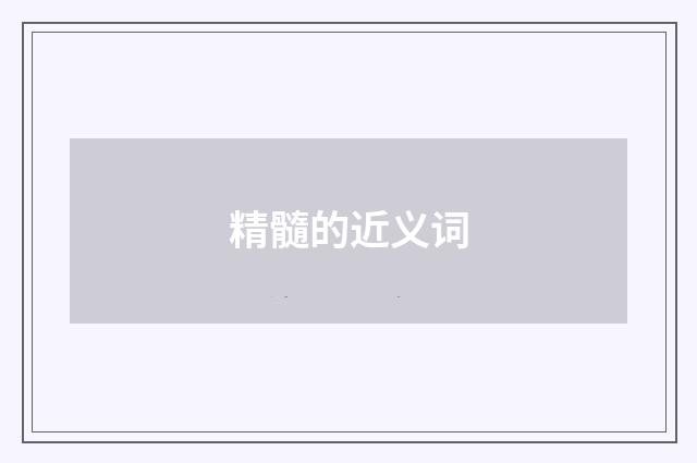 精髓的近义词