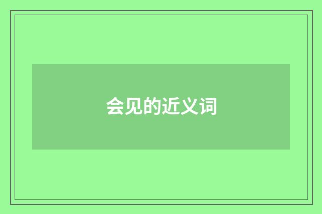 会见的近义词