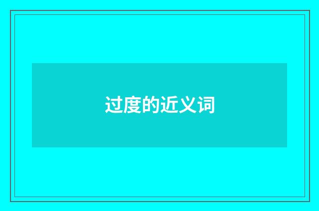过度的近义词