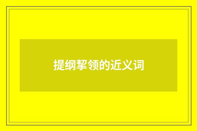 提纲挈领的近义词