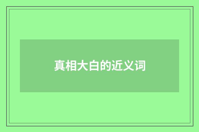 真相大白的近义词