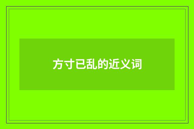 方寸已乱的近义词