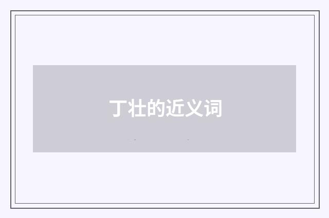 丁壮的近义词