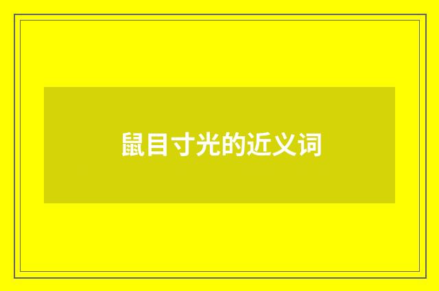 鼠目寸光的近义词