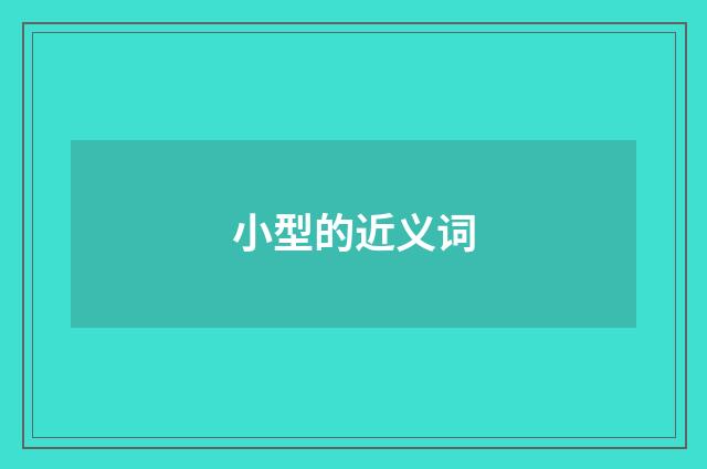 小型的近义词