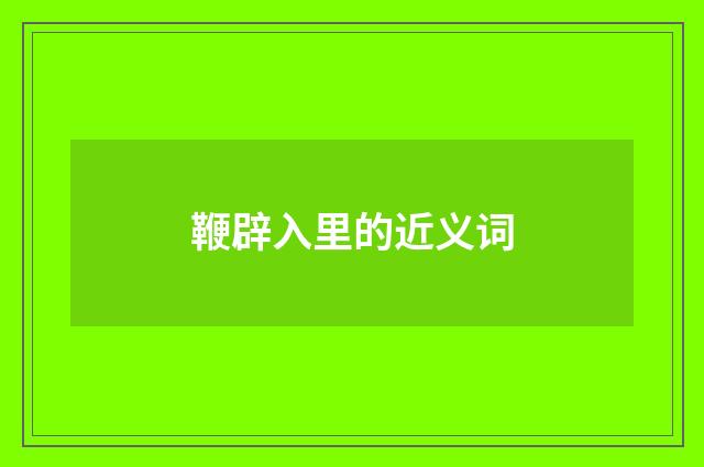 鞭辟入里的近义词