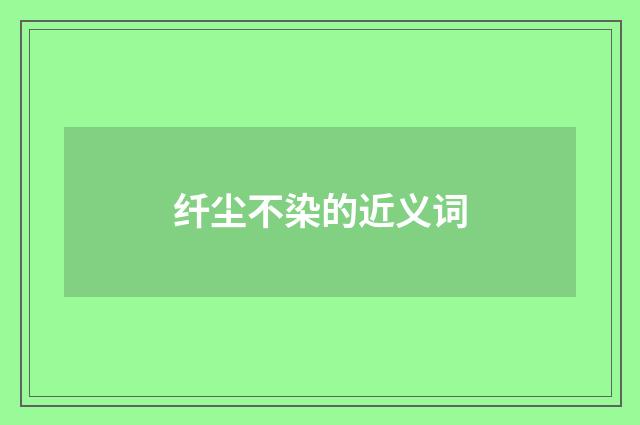 纤尘不染的近义词
