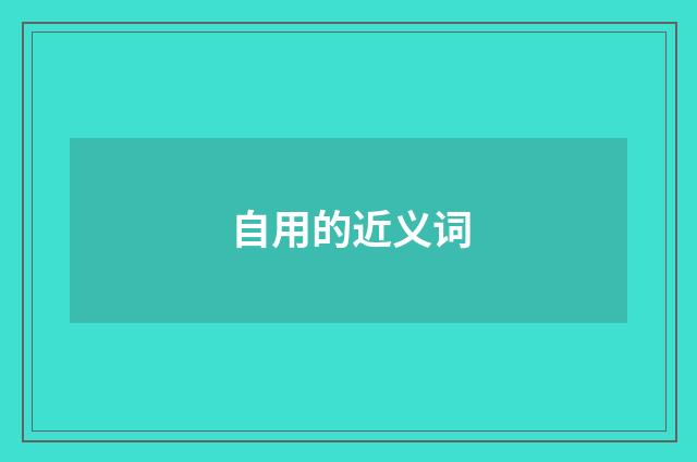 自用的近义词