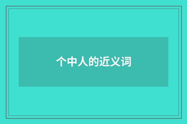 个中人的近义词