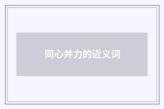同心并力的近义词