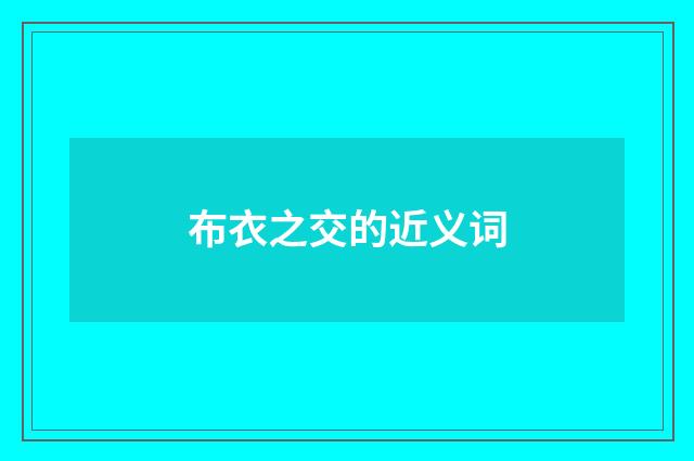 布衣之交的近义词