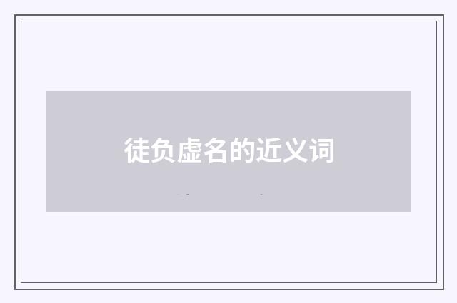 徒负虚名的近义词