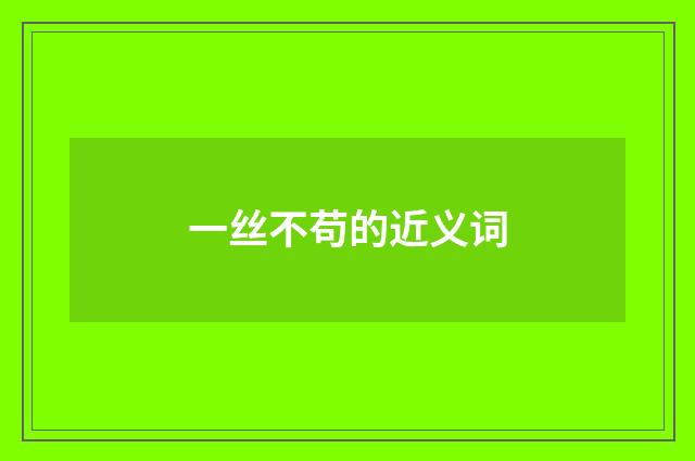 一丝不苟的近义词