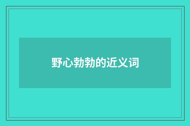 野心勃勃的近义词