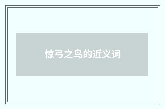 惊弓之鸟的近义词