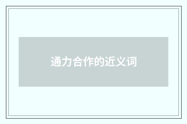 通力合作的近义词