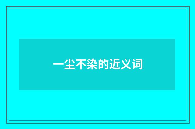 一尘不染的近义词