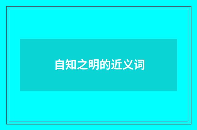 自知之明的近义词