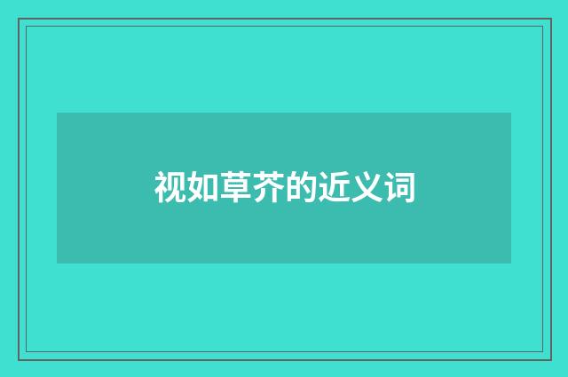 视如草芥的近义词