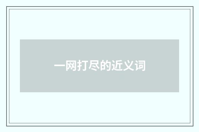 一网打尽的近义词