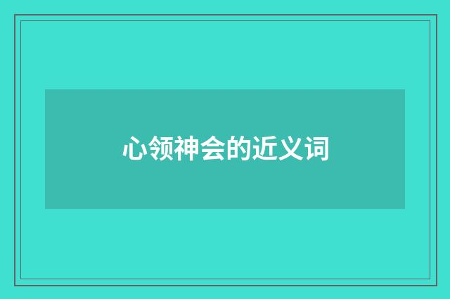 心领神会的近义词