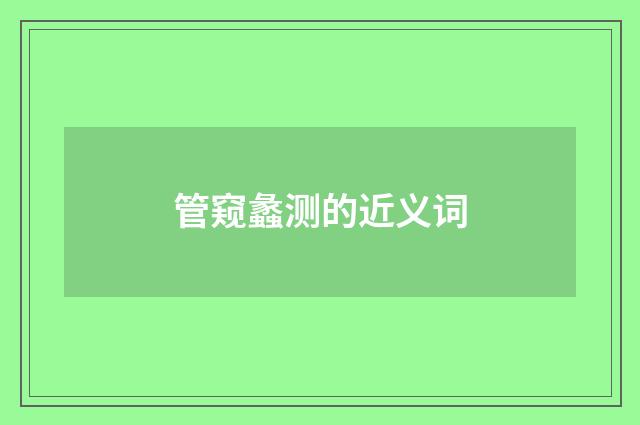 管窥蠡测的近义词