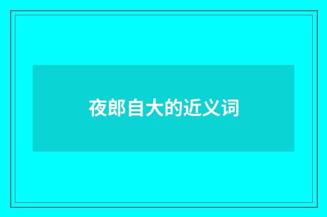 夜郎自大的近义词