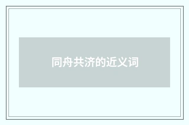 同舟共济的近义词