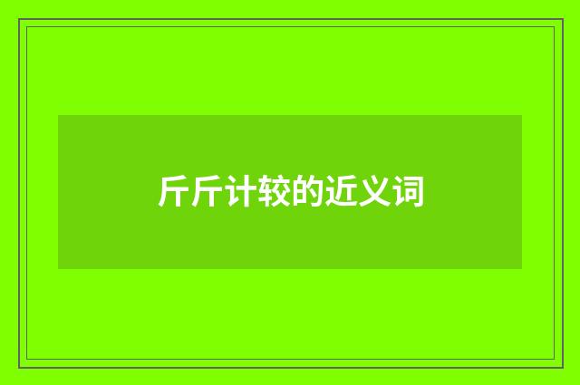 斤斤计较的近义词