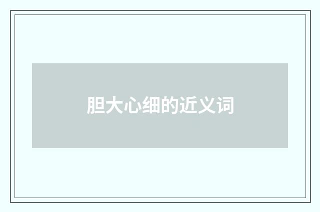 胆大心细的近义词