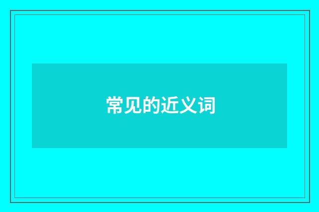 常见的近义词