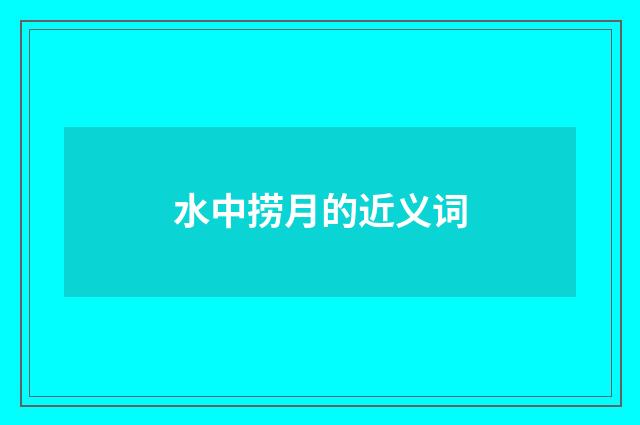 水中捞月的近义词