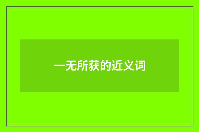 一无所获的近义词