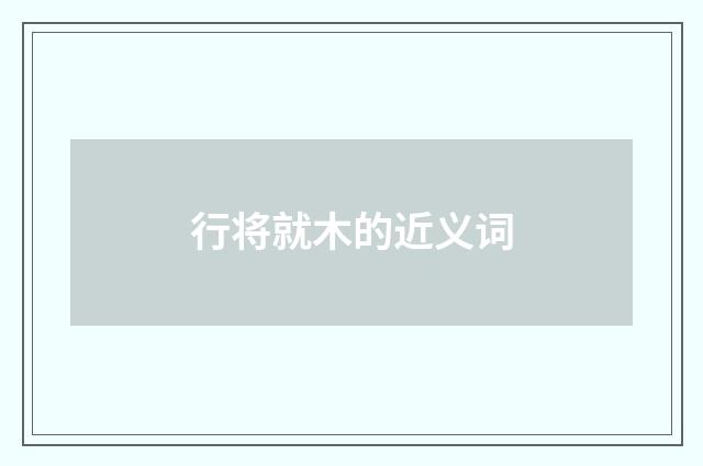 行将就木的近义词
