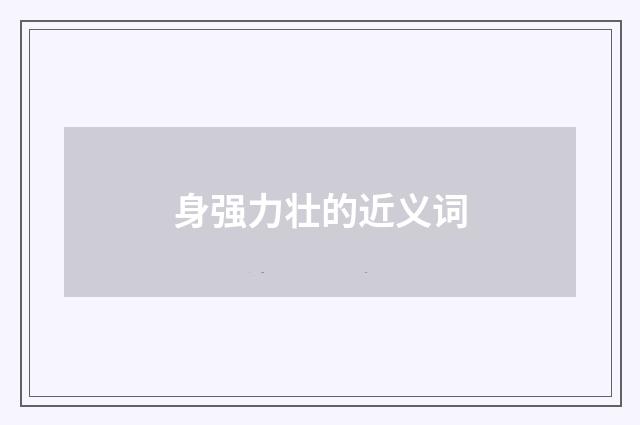 身强力壮的近义词