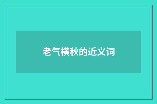 老气横秋的近义词