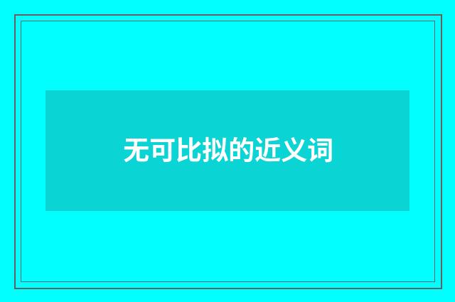 无可比拟的近义词