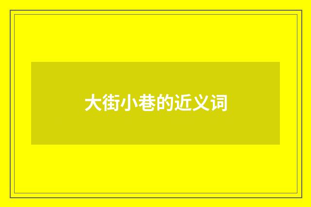 大街小巷的近义词