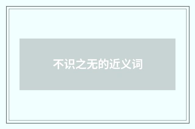 不识之无的近义词