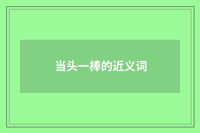 当头一棒的近义词