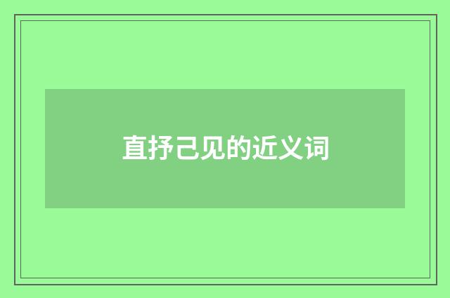 直抒己见的近义词