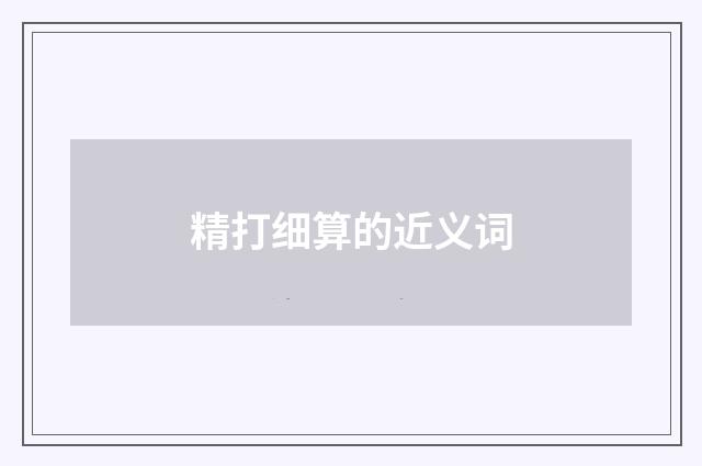 精打细算的近义词