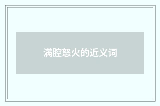 满腔怒火的近义词