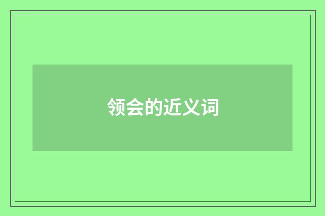 领会的近义词