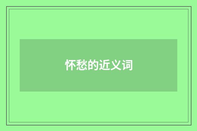 怀愁的近义词