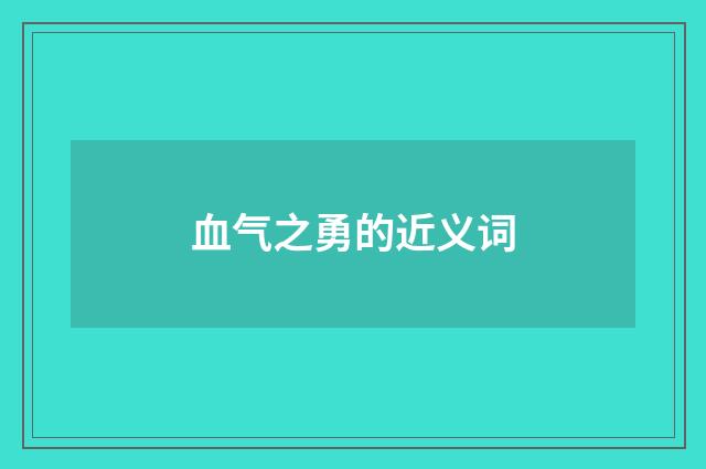 血气之勇的近义词