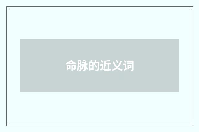 命脉的近义词