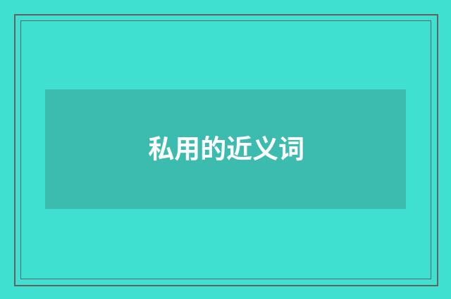 私用的近义词